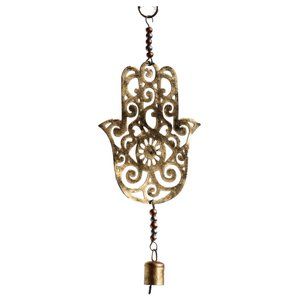 Metal Hamsa Wind Chime, Fair Trade